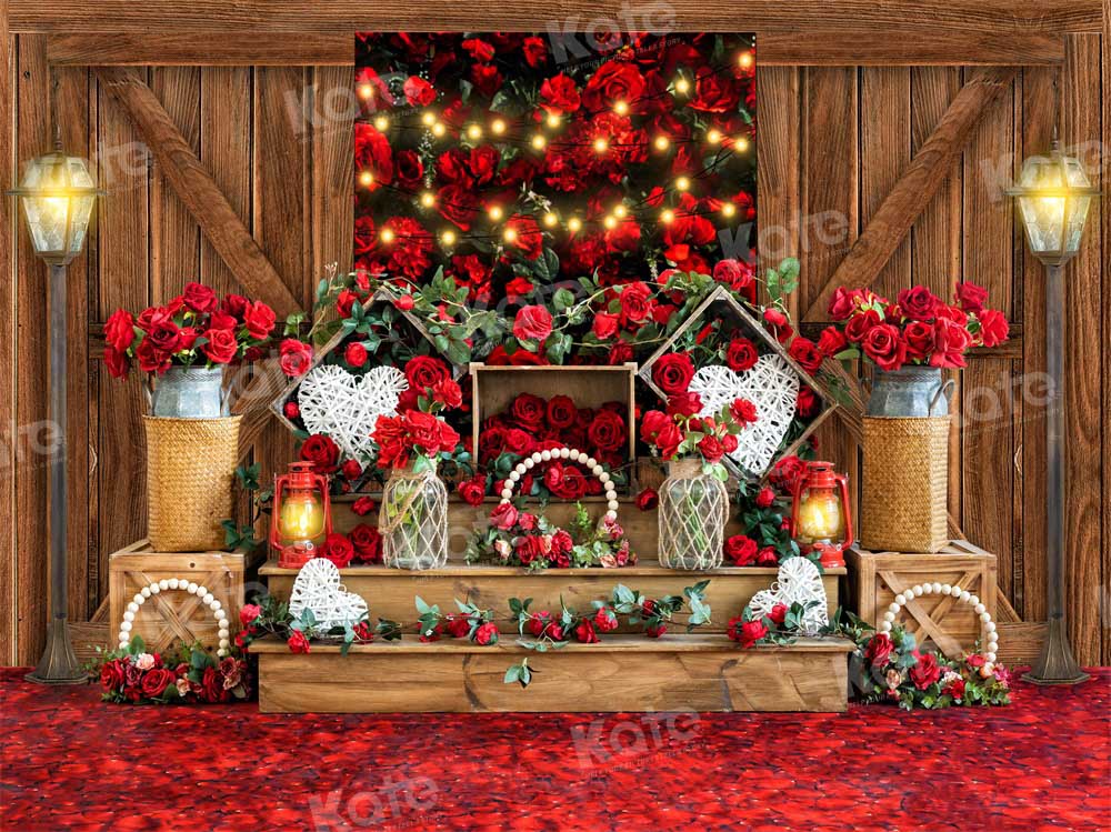 Kate Valentine's Day Backdrop Birthday Rose Party Designed by Emetselch - Kate Backdrop AU