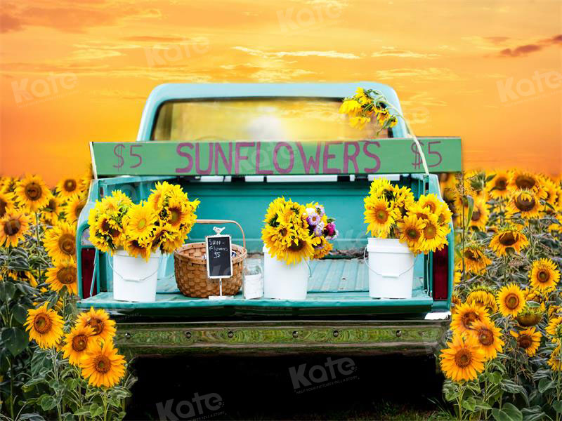 Kate Autumn Sunflower Backdrop Sales Cart Designed by Uta Mueller Photography - Kate Backdrop AU