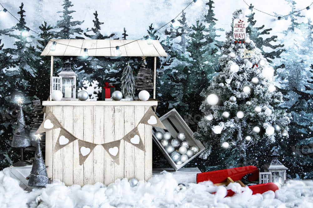 Kate Christmas Selling Trees Snow Backdrop for Photography - Kate Backdrop AU
