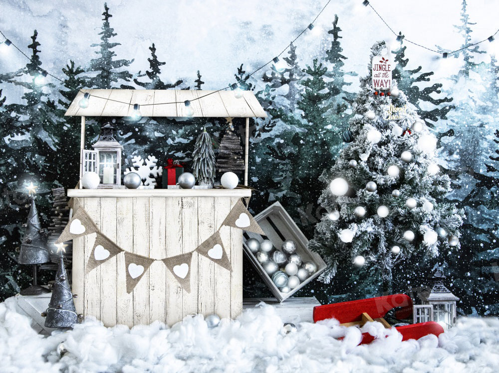 Kate Christmas Selling Trees Snow Backdrop for Photography - Kate Backdrop AU