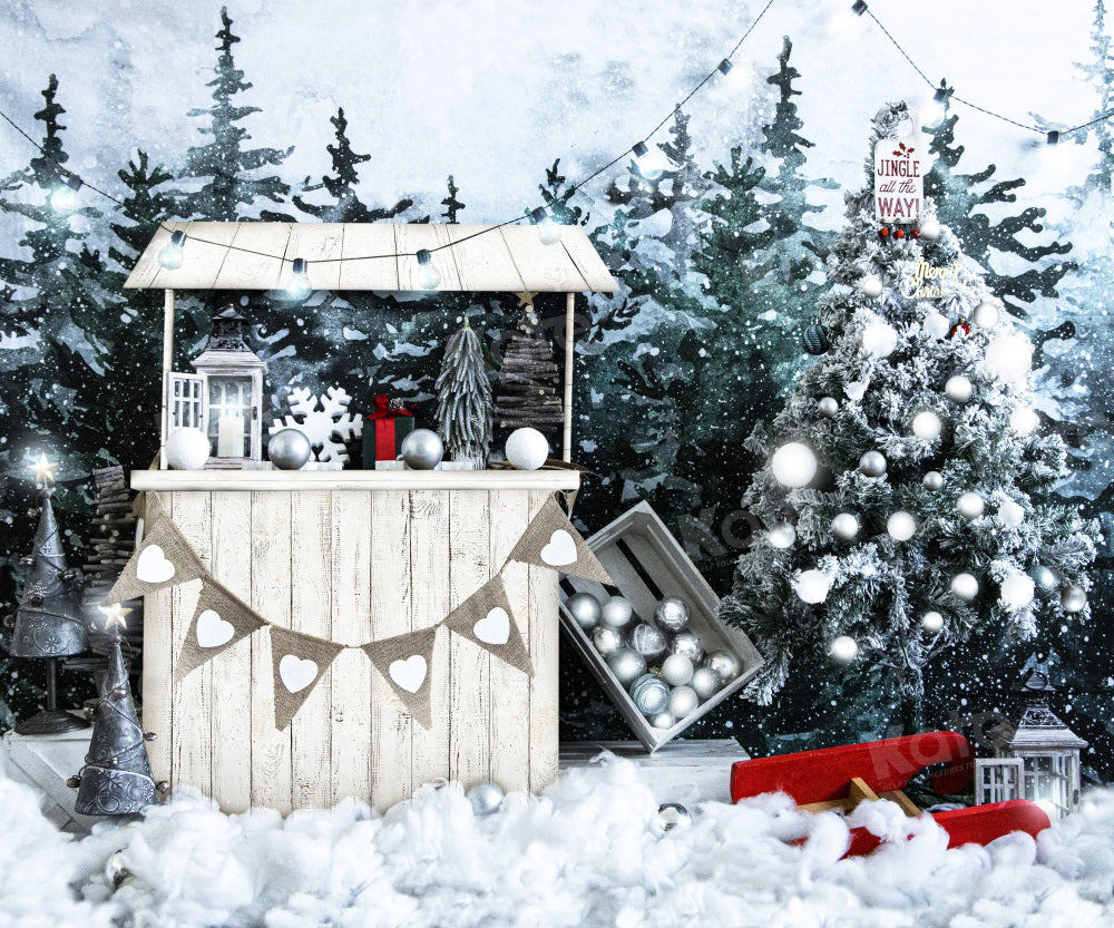 Kate Christmas Selling Trees Snow Backdrop for Photography - Kate Backdrop AU