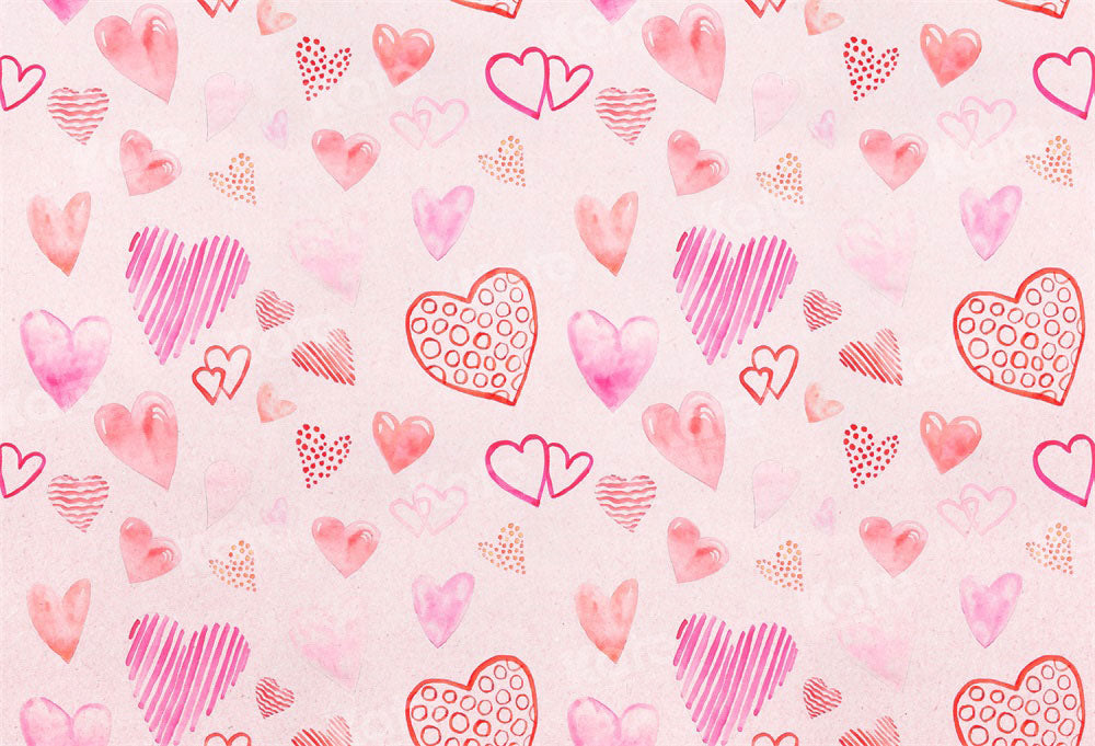 Kate Valentine Hearts Pink Backdrop Designed by Kate Image