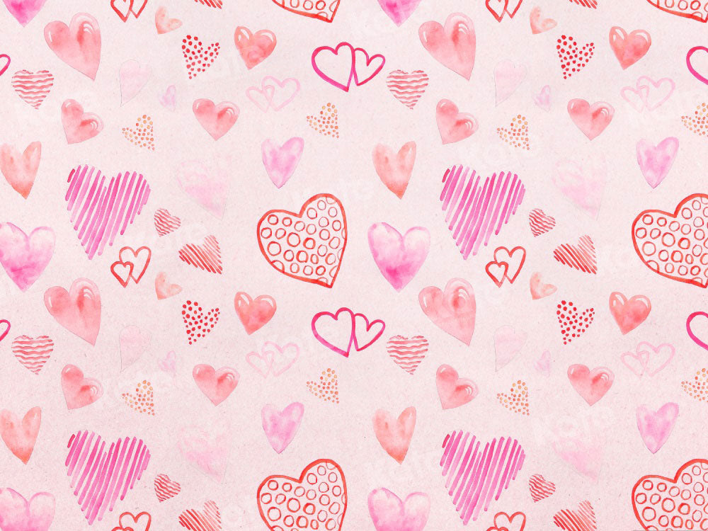 Kate Valentine Hearts Pink Backdrop Designed by Kate Image