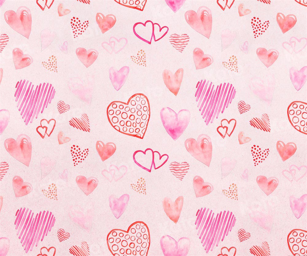 Kate Valentine Hearts Pink Backdrop Designed by Kate Image