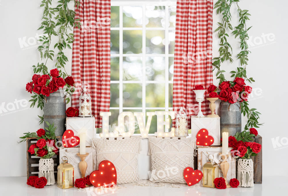 Kate Spring Valentine's Day Backdrop Rose Window Designed by Emetselch - Kate Backdrop AU