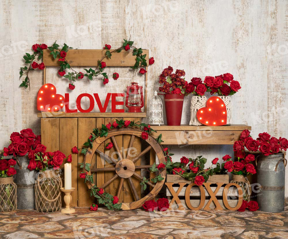Kate Valentine Roses Backdrop Vending Cart Designed by Emetselch - Kate Backdrop AU