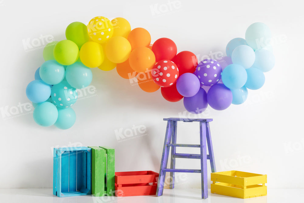 Kate Polka Dot Balloon Backdrop Rainbow Designed by Emetselch