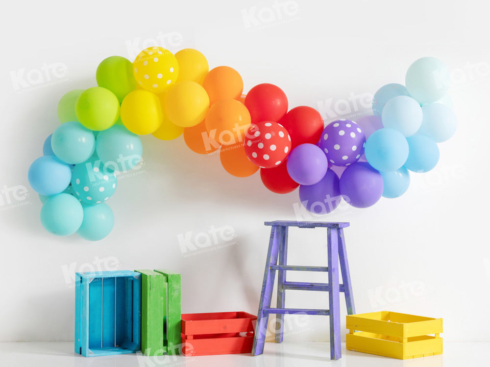 Kate Polka Dot Balloon Backdrop Rainbow Designed by Emetselch