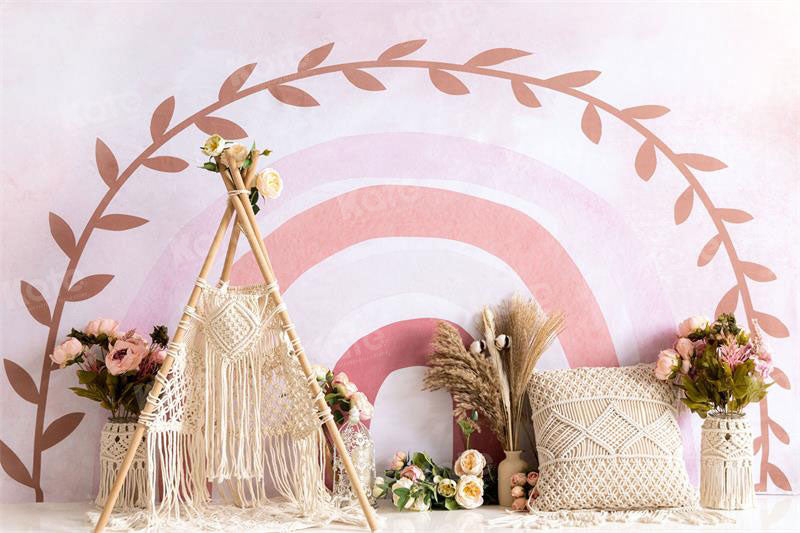 Kate Pink Pillow Tent Backdrop Rainbow for Photography