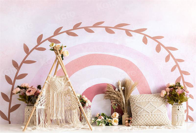 Kate Pink Pillow Tent Backdrop Rainbow for Photography - Kate Backdrop AU