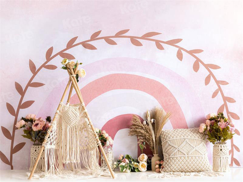 Kate Pink Pillow Tent Backdrop Rainbow for Photography - Kate Backdrop AU