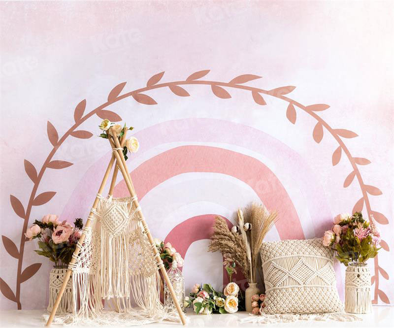 Kate Pink Pillow Tent Backdrop Rainbow for Photography