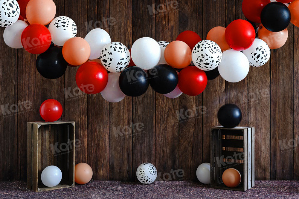 Kate Wood Grain Balloon Backdrop Cake Smash for Photography