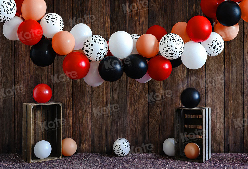 Kate Wood Grain Balloon Backdrop Cake Smash for Photography