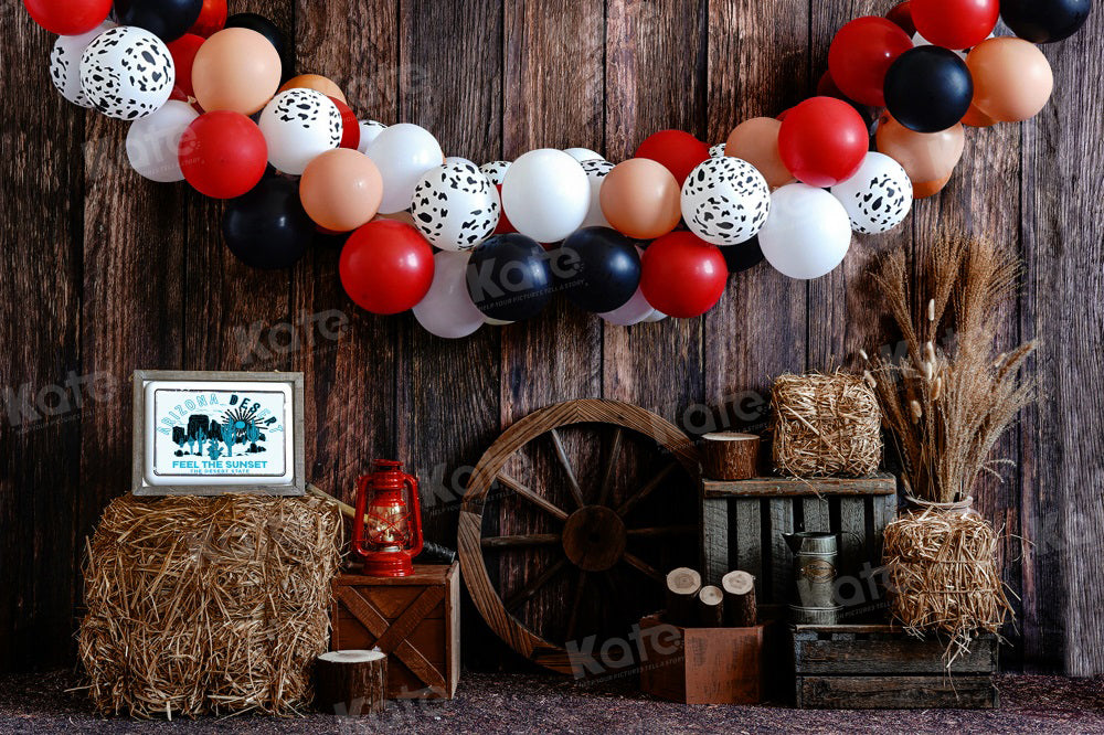 Kate Autumn Cowboy Barn Rodeo Backdrop for Photography