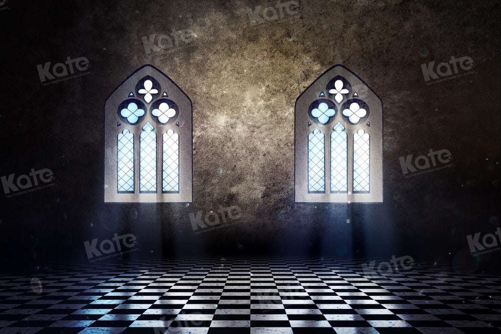 Kate Retro Castle Checkerboard Floor Backdrop for Photography