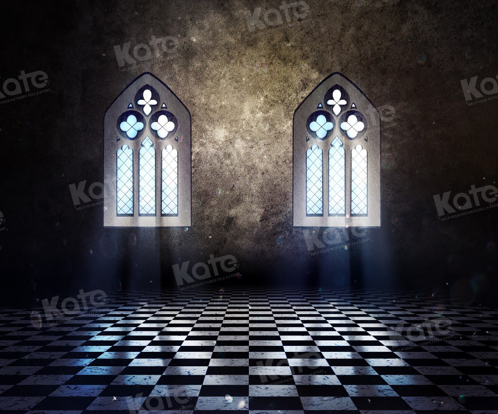 Kate Retro Castle Checkerboard Floor Backdrop for Photography