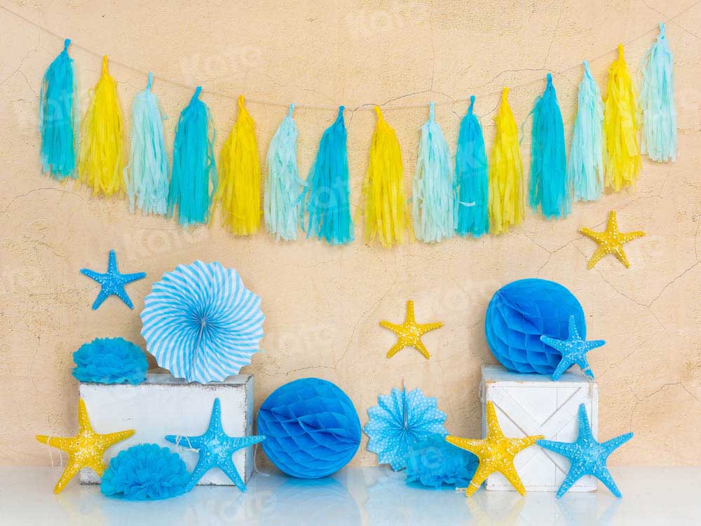 Kate Starfish Cake Smash Backdrop Child Designed by Emetselch