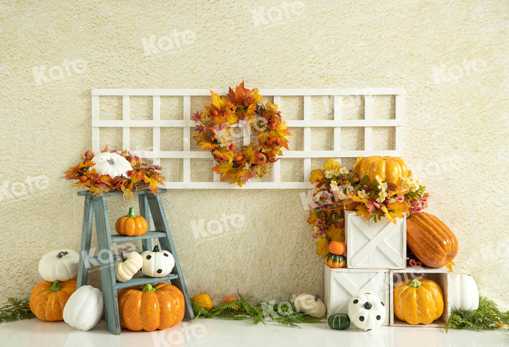 Kate Autumn Pumpkin Rack Backdrop Designed by Emetselch - Kate Backdrop AU