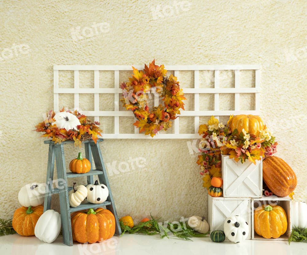 Kate Autumn Pumpkin Rack Backdrop Designed by Emetselch - Kate Backdrop AU