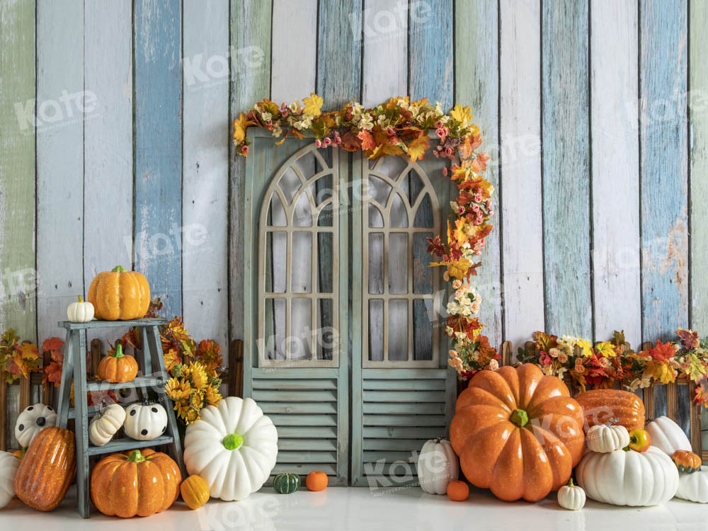 Kate Autumn Pumpkins Harvest Backdrop Designed by Emetselch - Kate Backdrop AU