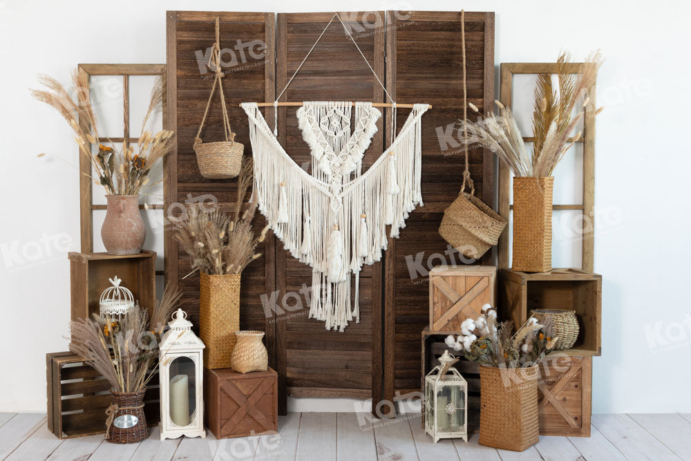 Kate Khaki Boho Backdrop Designed by Emetselch