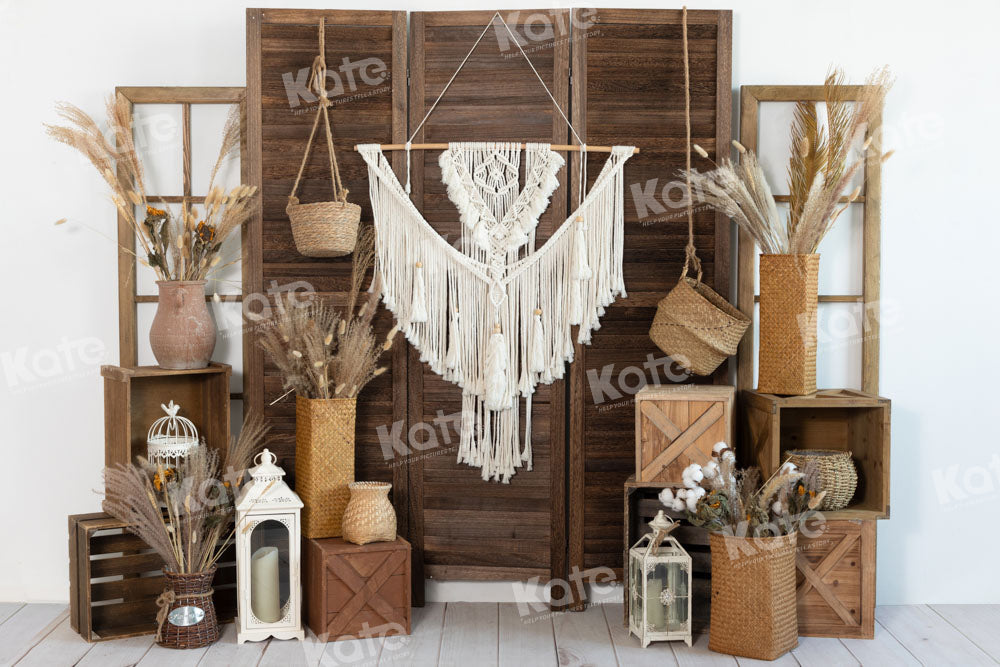 Kate Khaki Boho Backdrop Designed by Emetselch