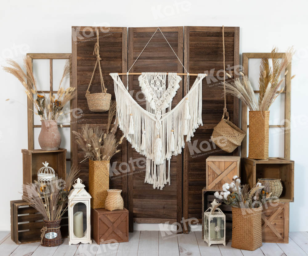 Kate Khaki Boho Backdrop Designed by Emetselch