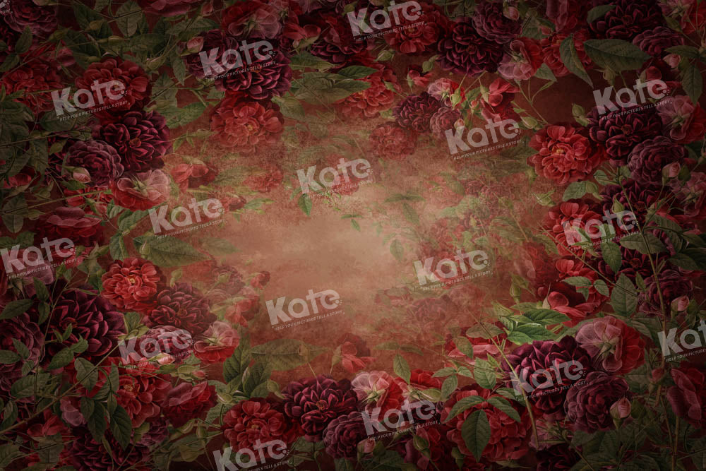 Kate Dark Red Rose Fine Art Backdrop Designed by Chain Photography