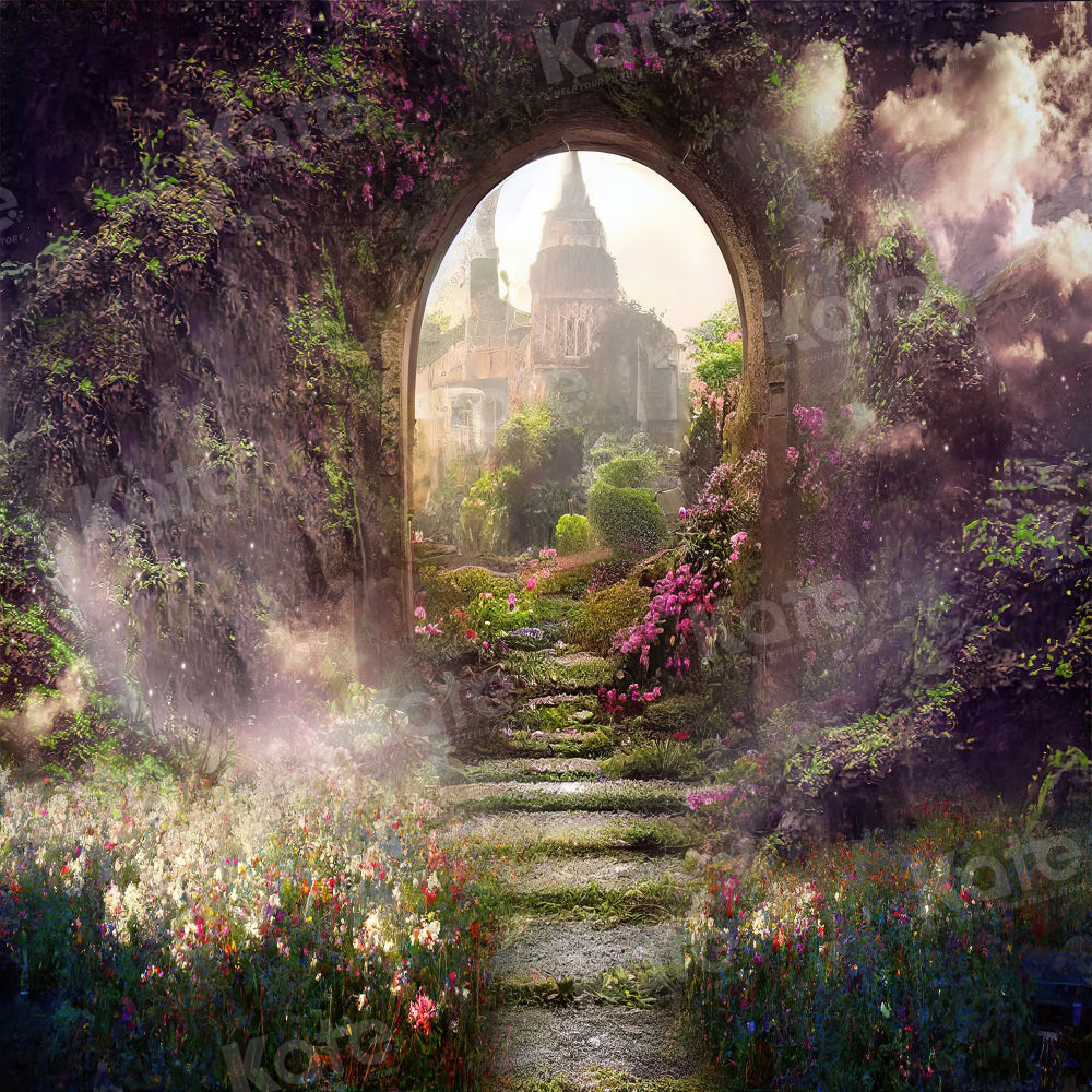 Kate Spring Magic Flower Garden Castle Backdrop for Photography - Kate Backdrop AU