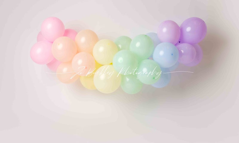 Kate Pastel Balloons Backdrop Cake Smash Designed by Jo Buckley Photography