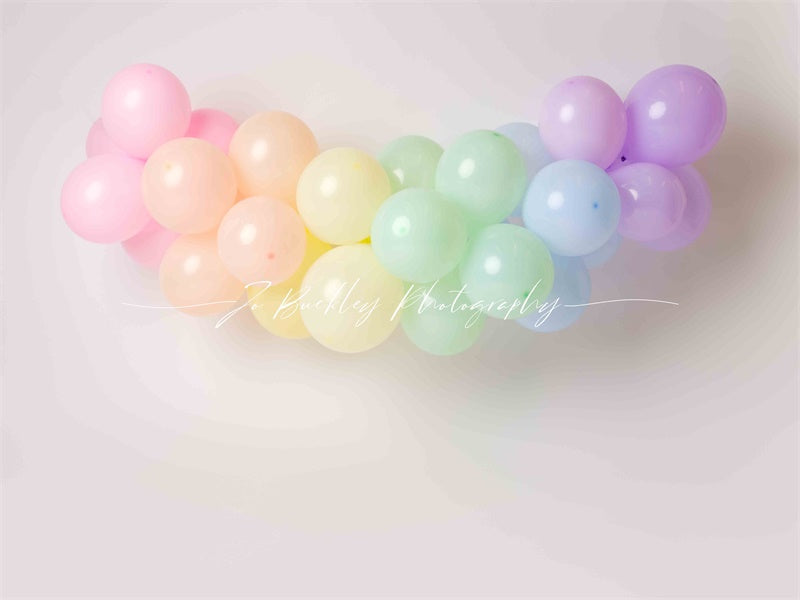 Kate Pastel Balloons Backdrop Cake Smash Designed by Jo Buckley Photography