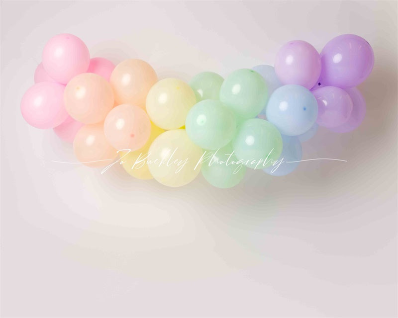 Kate Pastel Balloons Backdrop Cake Smash Designed by Jo Buckley Photography