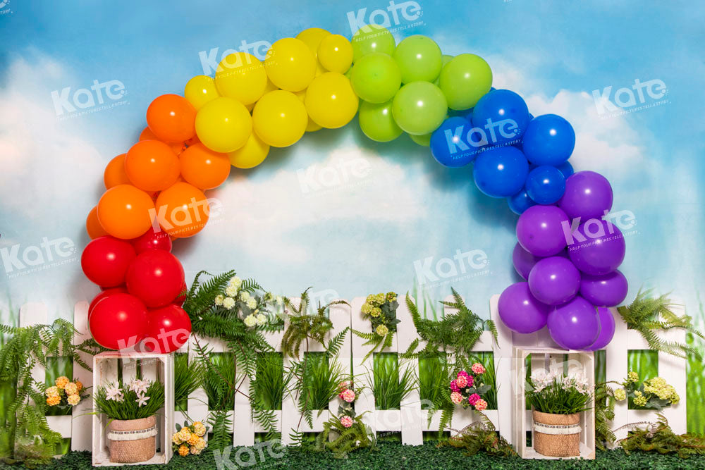 Kate Colorful Arched Balloons Easter Backdrop Designed by Emetselch - Kate Backdrop AU