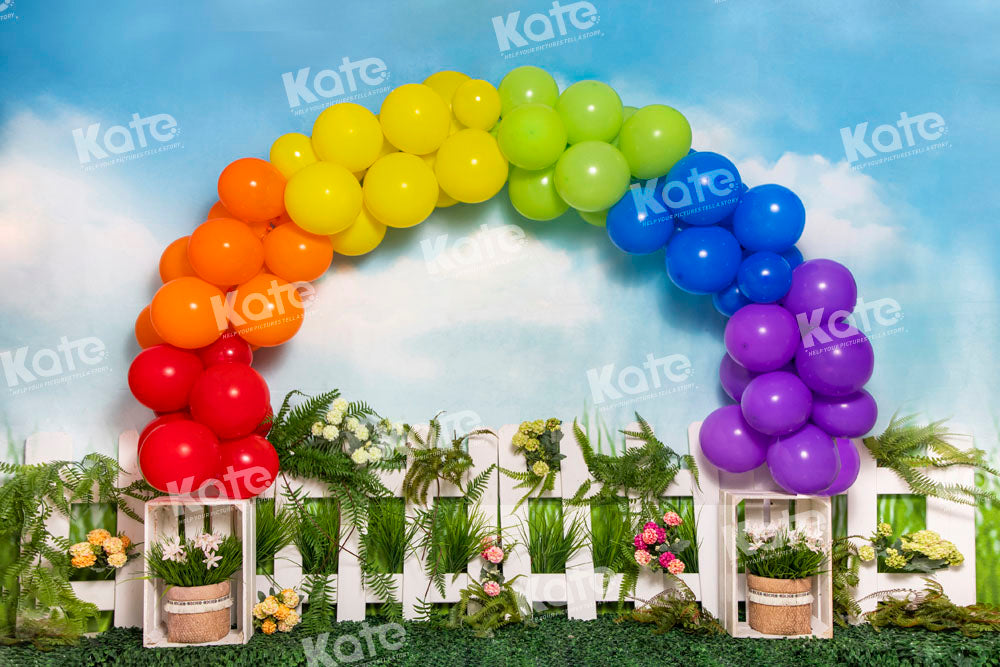 Kate Colorful Arched Balloons Easter Backdrop Designed by Emetselch - Kate Backdrop AU