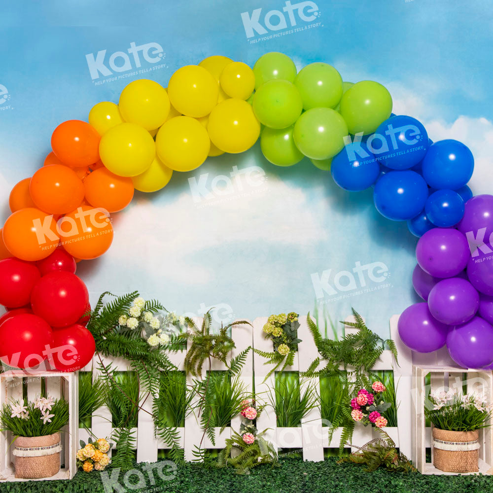 Kate Colorful Arched Balloons Easter Backdrop Designed by Emetselch - Kate Backdrop AU