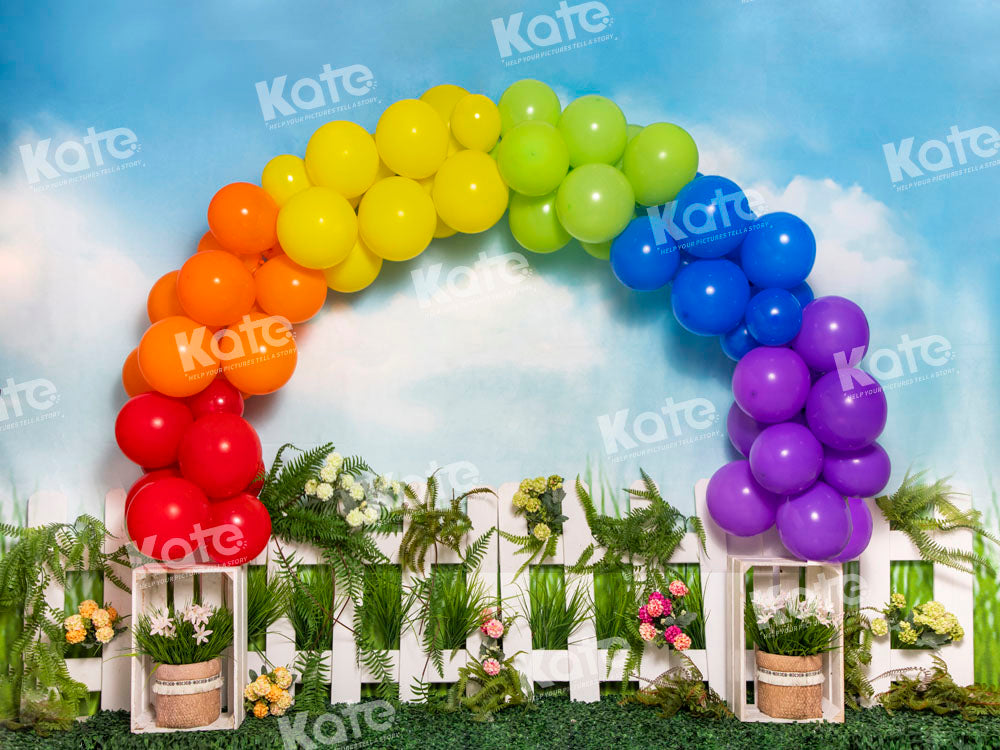 Kate Colorful Arched Balloons Easter Backdrop Designed by Emetselch - Kate Backdrop AU