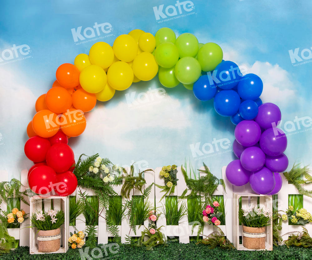 Kate Colorful Arched Balloons Easter Backdrop Designed by Emetselch - Kate Backdrop AU