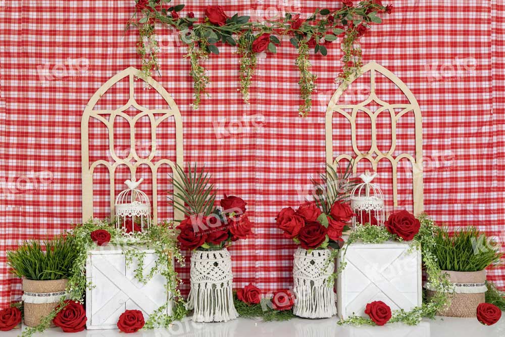 Kate Red Rose Backdrop Manor Valentine's Day Designed by Emetselch