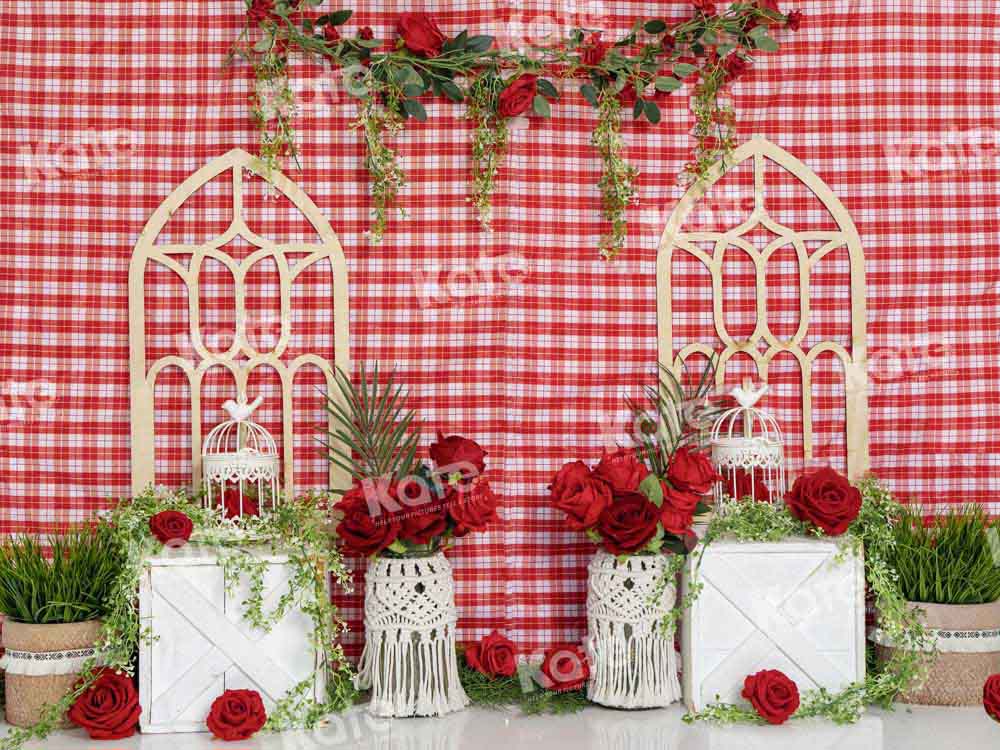 Kate Red Rose Backdrop Manor Valentine's Day Designed by Emetselch
