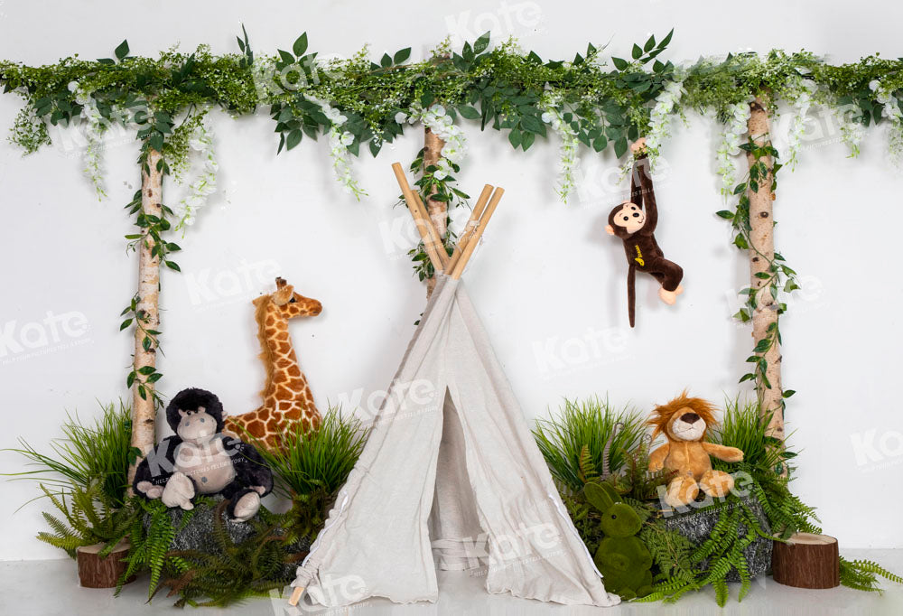 Kate Wild Animals Backdrop Tent Designed by Emetselch - Kate Backdrop AU