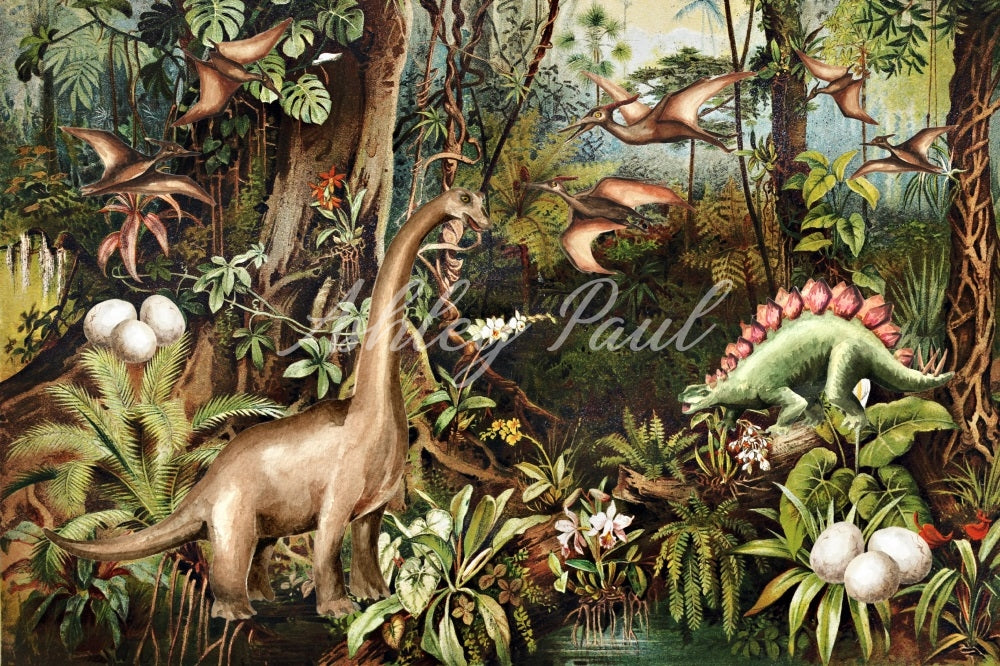 Kate Dinosaur Jungle Backdrop Designed by Ashley Paul