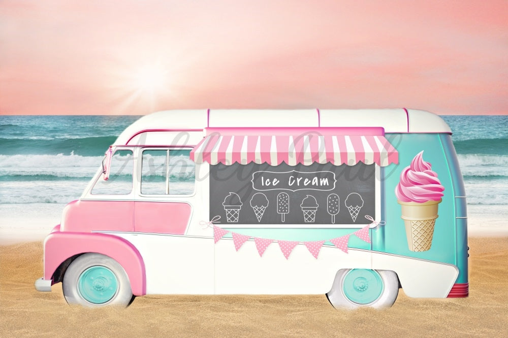 Kate Ice Cream Truck Backdrop Designed by Ashley Paul - Kate Backdrop AU