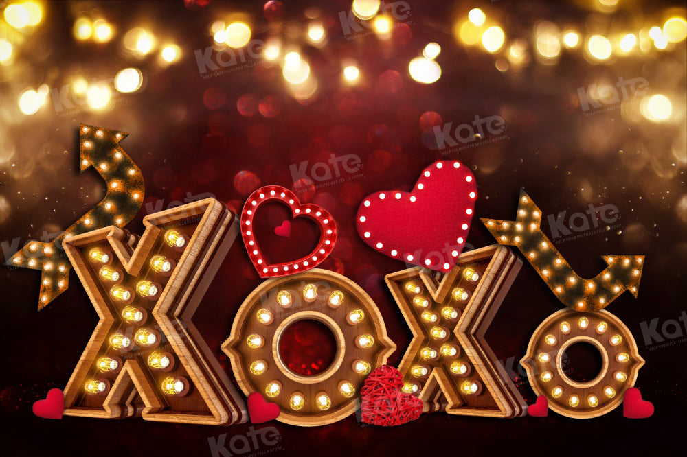 Kate Valentine's Day XOXO Light Backdrop for Photography