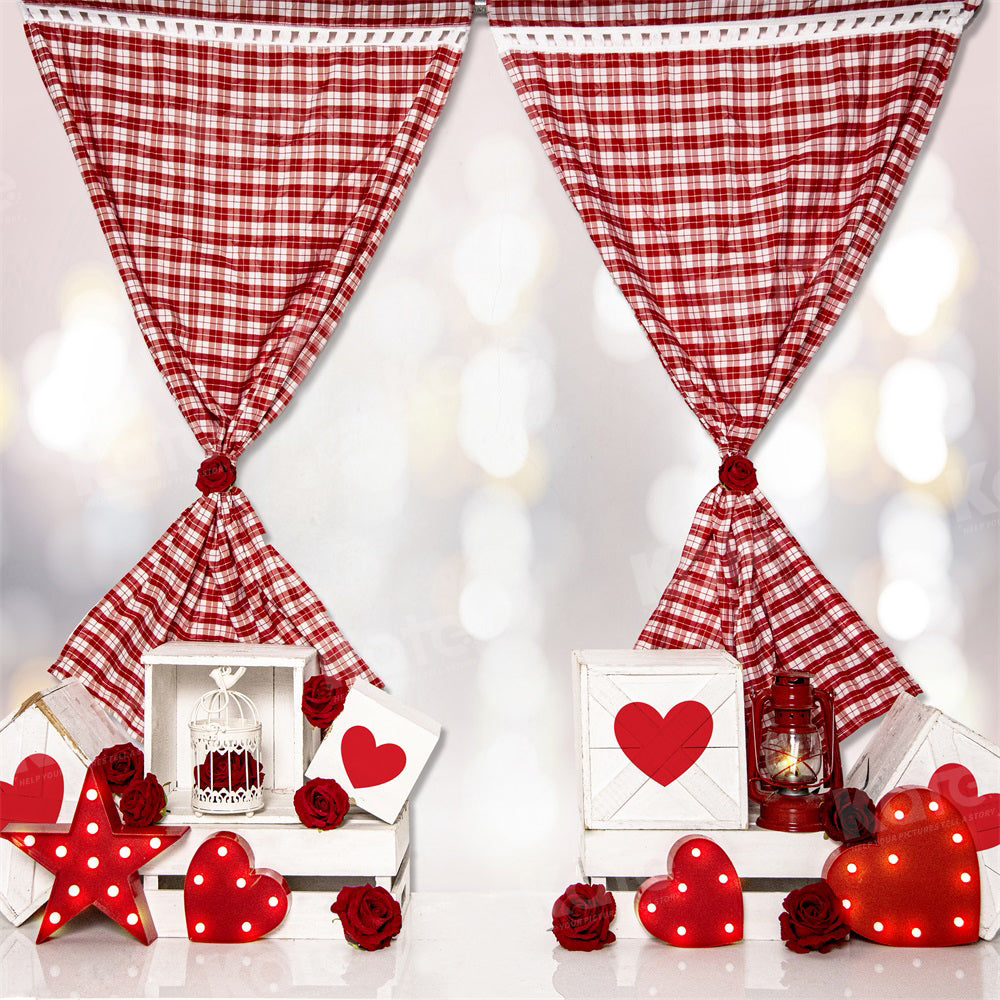 Kate Valentine's Day Love Boxes Bokeh Backdrop for Photography - Kate Backdrop AU