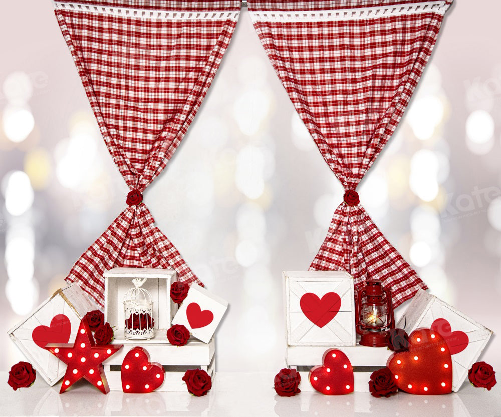 Kate Valentine's Day Love Boxes Bokeh Backdrop for Photography - Kate Backdrop AU