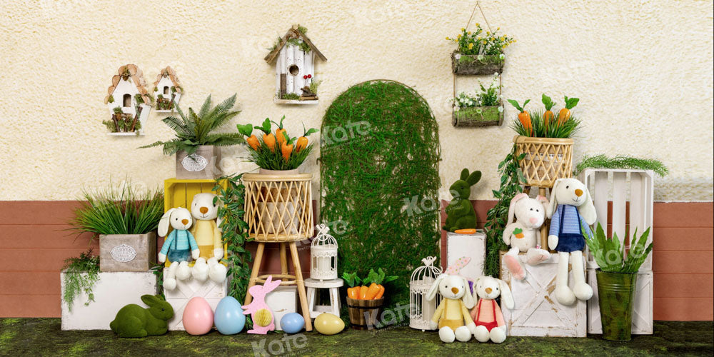 Kate Spring/Easter Bunny Backdrop Flower Egg Designed by Emetselch