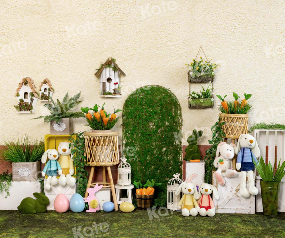 Kate Spring/Easter Bunny Backdrop Flower Egg Designed by Emetselch