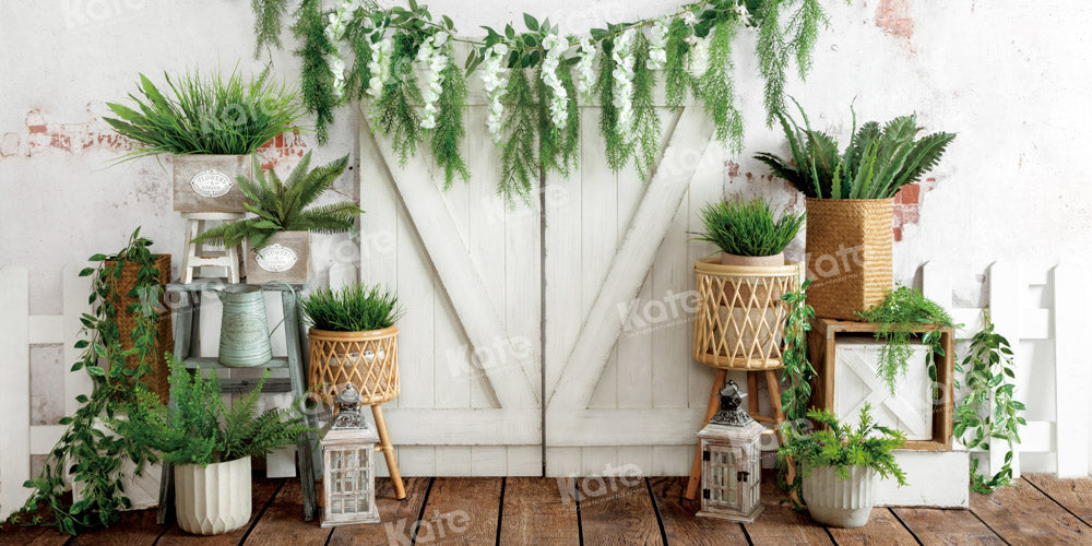 Kate Spring Easter Backdrop Green Plants Door Designed by Emetselch - Kate Backdrop AU