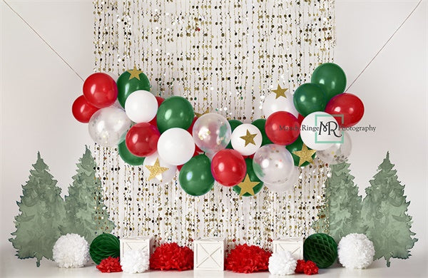 Kate Holiday Party Backdrop Balloon Cake Smash Designed by Mandy Ringe Photography